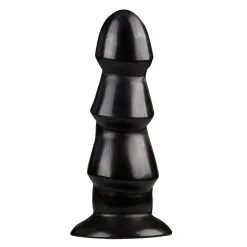 All Black Zwarte Anaal Dildo Met Ribbels
