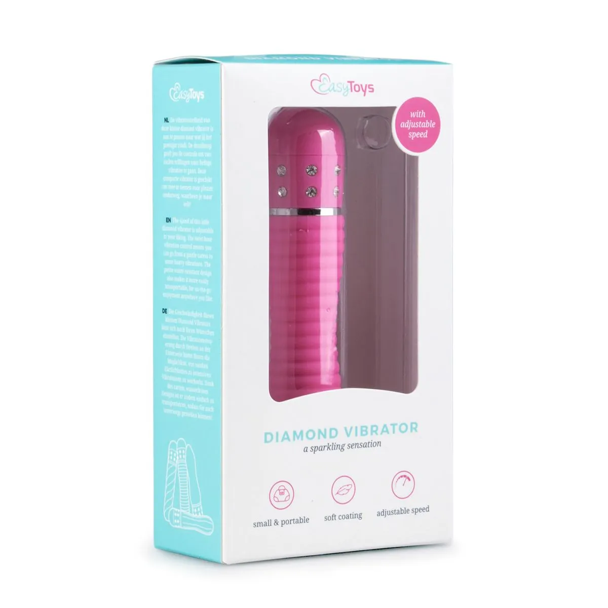 Easytoys Mini Vibe Collection Roze Geribbelde Mini Vibrator Met Diamantjes 4 Easytoys Mini Vibe Collection Roze Geribbelde Mini Vibrator Met Diamantjes - Afbeelding 2