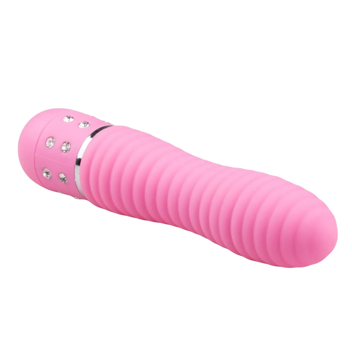 Easytoys Mini Vibe Collection Roze Geribbelde Mini Vibrator Met Diamantjes 5 Easytoys Mini Vibe Collection Roze Geribbelde Mini Vibrator Met Diamantjes - Afbeelding 3