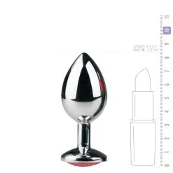 Anal Collection Metalen Buttplug Met Roze Kristal - Zilverkleurig -Cadeautips Verkoop 1625142344.ET125PNK 4