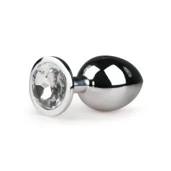 Anal Collection Zilveren Ronde Buttplug Met Diamant