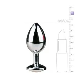 Anal Collection Zilveren Ronde Buttplug Met Diamant -Cadeautips Verkoop 1625142346.ET125CLR 4