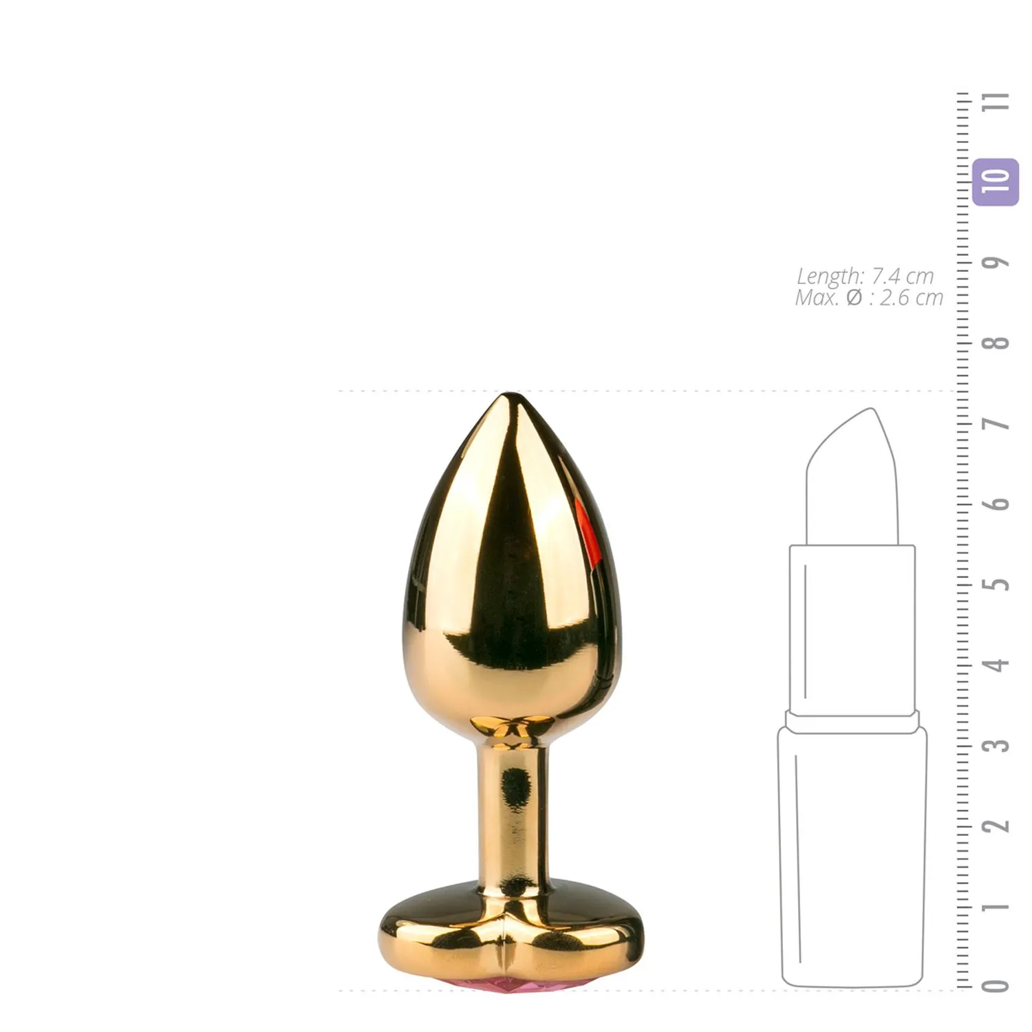 Anal Collection Kleine Buttplug Met Hart - Goud/Roze 6 Anal Collection Kleine Buttplug Met Hart - Goud/Roze - Afbeelding 4