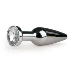 Anal Collection Zilveren Smalle Buttplug Met Diamant