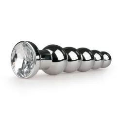 Anal Collection Zilveren Dunne Buttplug Met Kristal