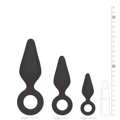 Anal Collection Zwarte Buttplugs Met Trekring - Setje -Cadeautips Verkoop 1625142727.ET213BLK 5