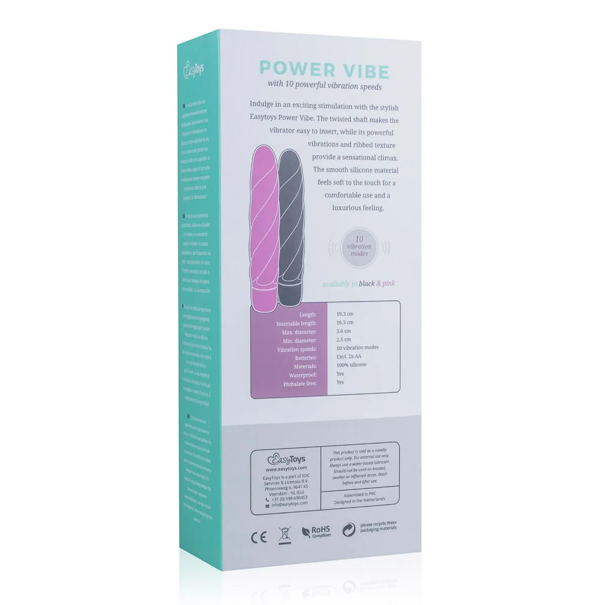 Easytoys Vibe Collection Zwarte Gedraaide Siliconen Vibrator 10 Easytoys Vibe Collection Zwarte Gedraaide Siliconen Vibrator - Afbeelding 8