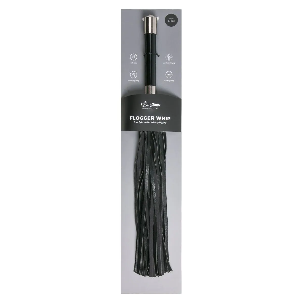 Easytoys Fetish Collection Zwarte Lange Flogger Met Handvat 4 Easytoys Fetish Collection Zwarte Lange Flogger Met Handvat - Afbeelding 2