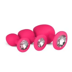 Anal Collection Siliconen Buttplug Met Diamant - Roze