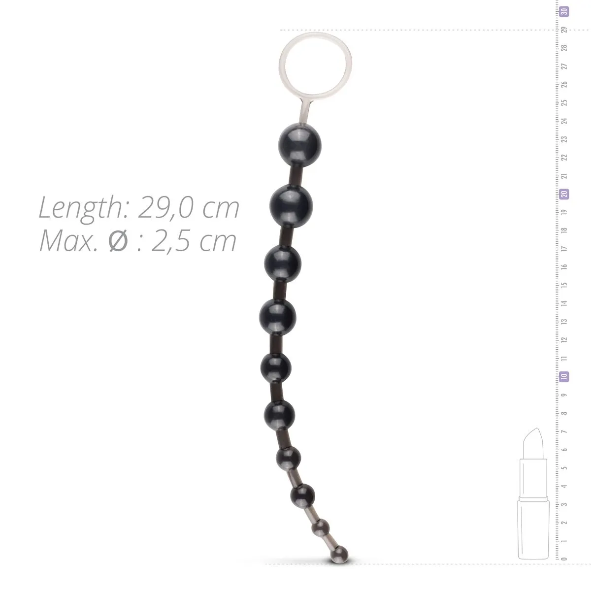 EasyToys Online Only Zwarte Anaalketting Met Ring 6 EasyToys Online Only Zwarte Anaalketting Met Ring - Afbeelding 4