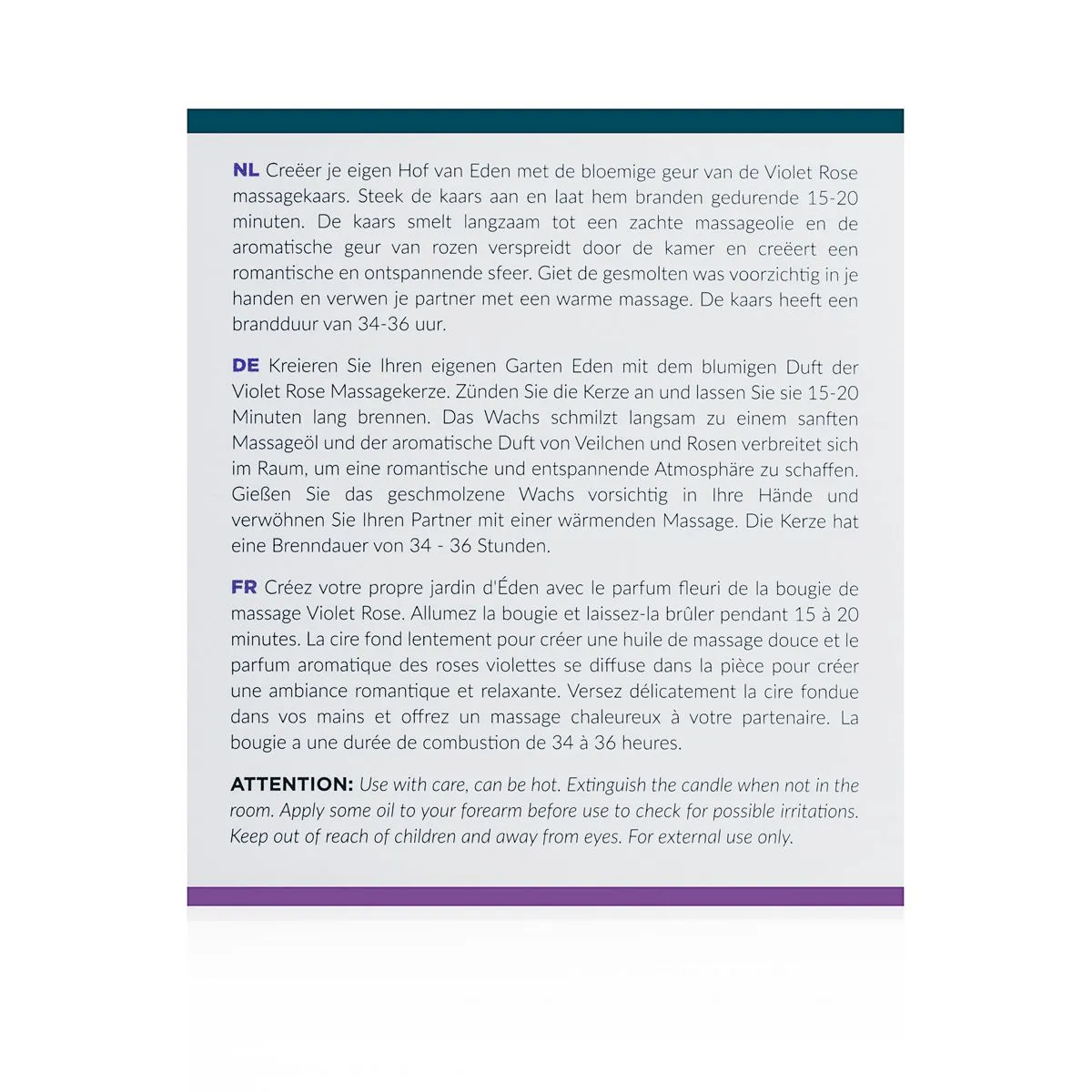 Exotiq Massagekaars Violet Rose - 200g 7 Exotiq Massagekaars Violet Rose - 200g - Afbeelding 5