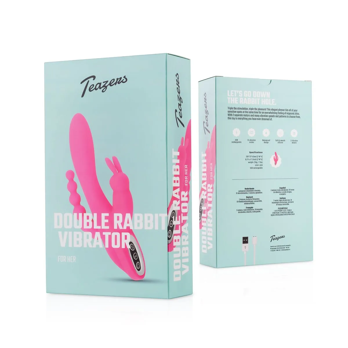 Teazers Dubbele Rabbit Vibrator 8 Teazers Dubbele Rabbit Vibrator - Afbeelding 6