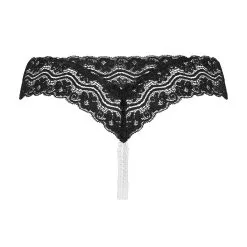 Underneath - Mira String Met Open Kruisje En Parelketting -Cadeautips Verkoop 1625152256.UN P008 BLK SM 2