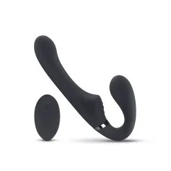 No-Parts - Avery Strapless Strapon Vibrerende Dildo 22 Cm - Zwart